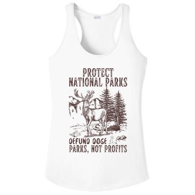 Protect National Parks Defund Doge Support Parks Not Profits Ladies PosiCharge Competitor Racerback Tank