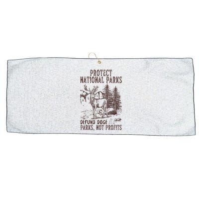 Protect National Parks Defund Doge Support Parks Not Profits Large Microfiber Waffle Golf Towel