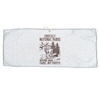 Protect National Parks Defund Doge Support Parks Not Profits Large Microfiber Waffle Golf Towel