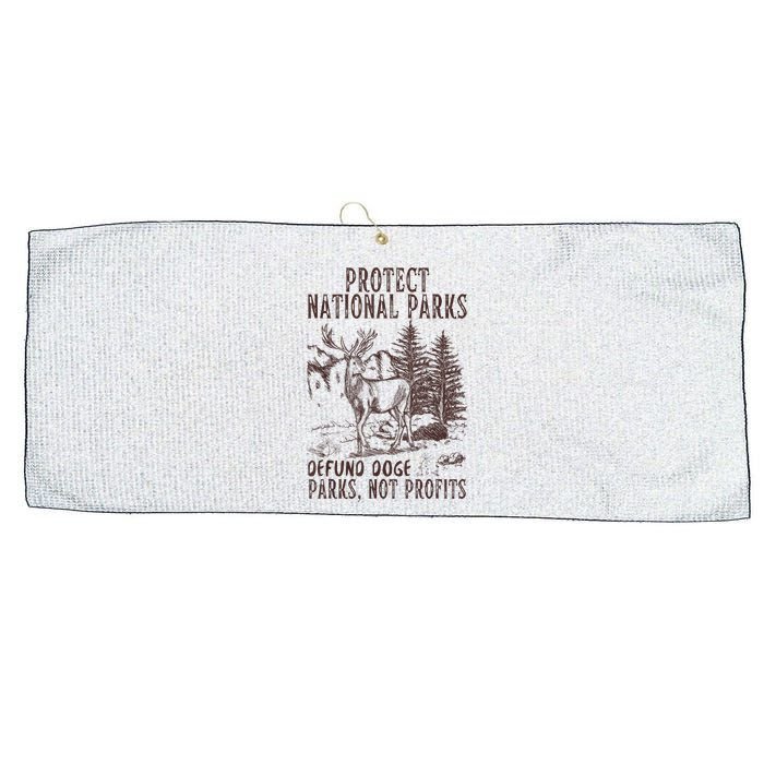 Protect National Parks Defund Doge Support Parks Not Profits Large Microfiber Waffle Golf Towel