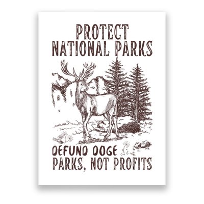 Protect National Parks Defund Doge Support Parks Not Profits Poster