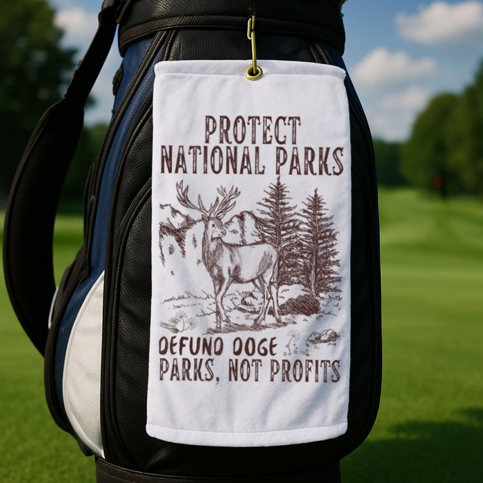 Protect National Parks Defund Doge Support Parks Not Profits Golf Towel