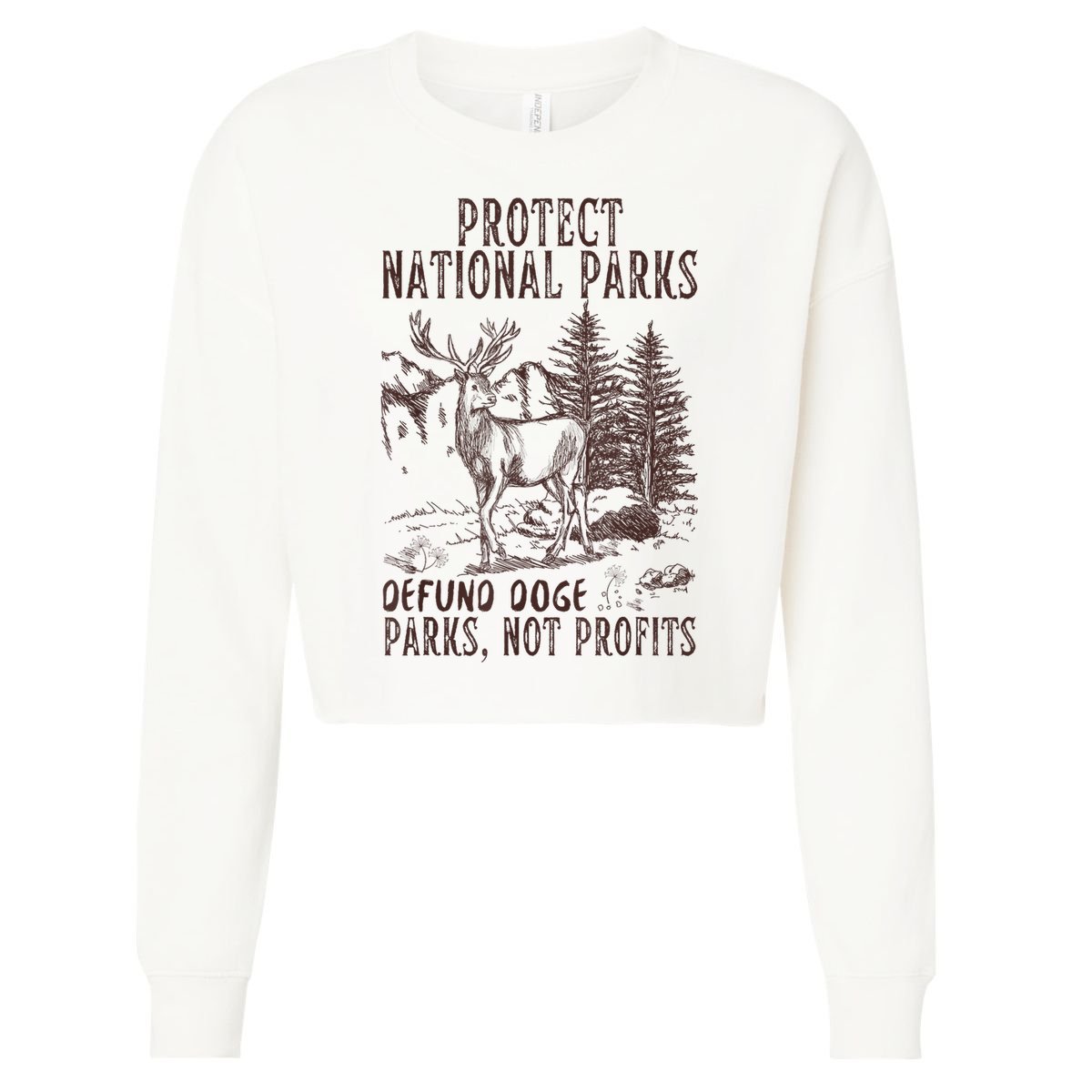 Protect National Parks Defund Doge Support Parks Not Profits Cropped Pullover Crew