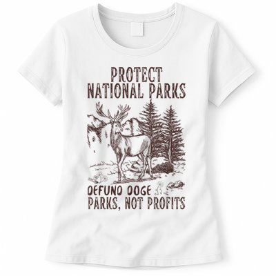 Protect National Parks Defund Doge Support Parks Not Profits Womens T-Shirt