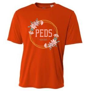 Pediatric Nurse Practioner Peds Flower Nursing Profession Gift Cooling Performance Crew T-Shirt