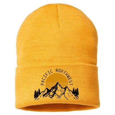 Pacific Northwest Pnw Oregon Washington Usa America Souvenir Sustainable Knit Beanie