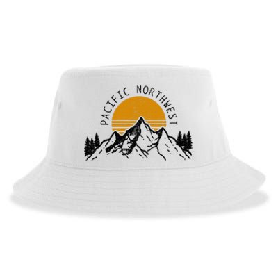 Pacific Northwest Pnw Oregon Washington Usa America Souvenir Sustainable Bucket Hat