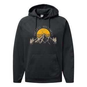 Pacific Northwest Pnw Oregon Washington Usa America Souvenir Performance Fleece Hoodie