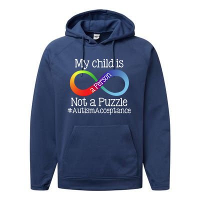 People Not Puzzles Autism Mom Mama Dad Son Gift Performance Fleece Hoodie