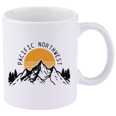 Pacific Northwest PNW Vintage Oregon Idaho Washington Gift 11oz C Handle Ceramic Mug