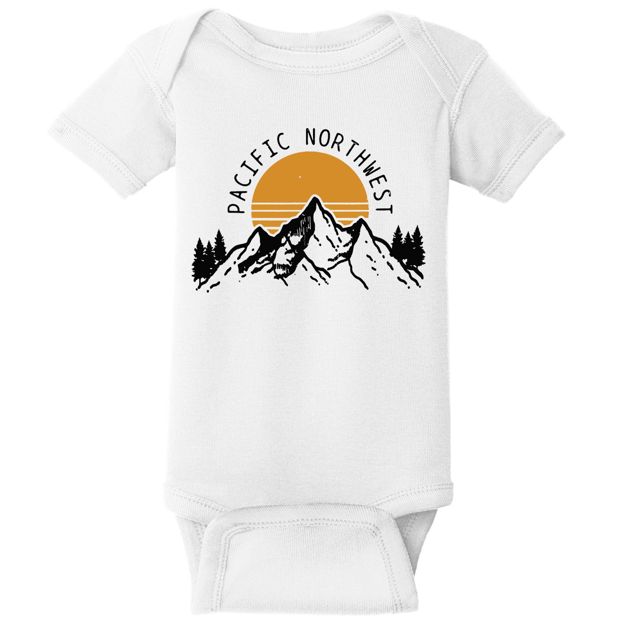 Pacific Northwest PNW Vintage Oregon Idaho Washington Gift Baby Bodysuit