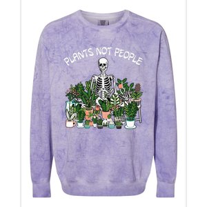 Plants Not People Skeleton Funny Gardening Colorblast Crewneck Sweatshirt