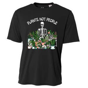 Plants Not People Skeleton Funny Gardening Cooling Performance Crew T-Shirt