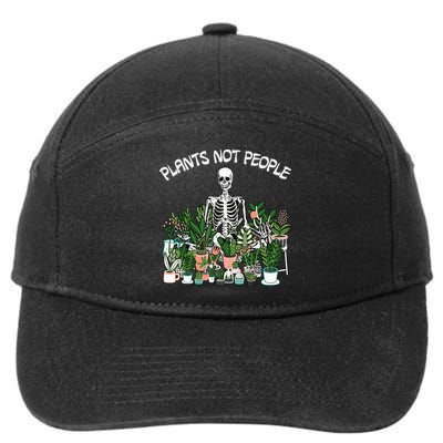 Plants Not People Skeleton Funny Gardening 7-Panel Snapback Hat