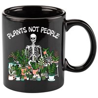 Plants Not People Skeleton Funny Gardening 11oz C Handle Ceramic Mug