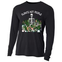 Plants Not People Skeleton Funny Gardening Cooling Performance Long Sleeve Crew