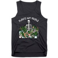 Plants Not People Skeleton Funny Gardening Tank Top