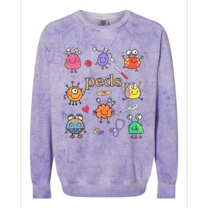 Pediatric Nurse Peds Nurse Peds Crew Rn Pediatric Emergency Colorblast Crewneck Sweatshirt