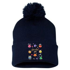 Pediatric Nurse Peds Nurse Peds Crew Rn Pediatric Emergency Pom Pom 12in Knit Beanie