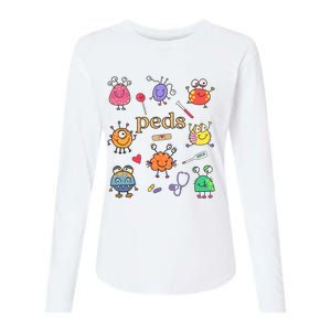 Pediatric Nurse Peds Nurse Peds Crew Rn Pediatric Emergency Womens Cotton Relaxed Long Sleeve T-Shirt