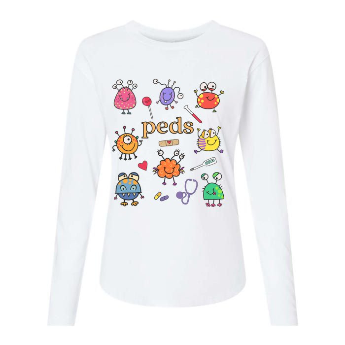 Pediatric Nurse Peds Nurse Peds Crew Rn Pediatric Emergency Womens Cotton Relaxed Long Sleeve T-Shirt