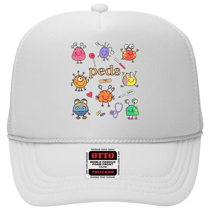 Pediatric Nurse Peds Nurse Peds Crew Rn Pediatric Emergency High Crown Mesh Back Trucker Hat