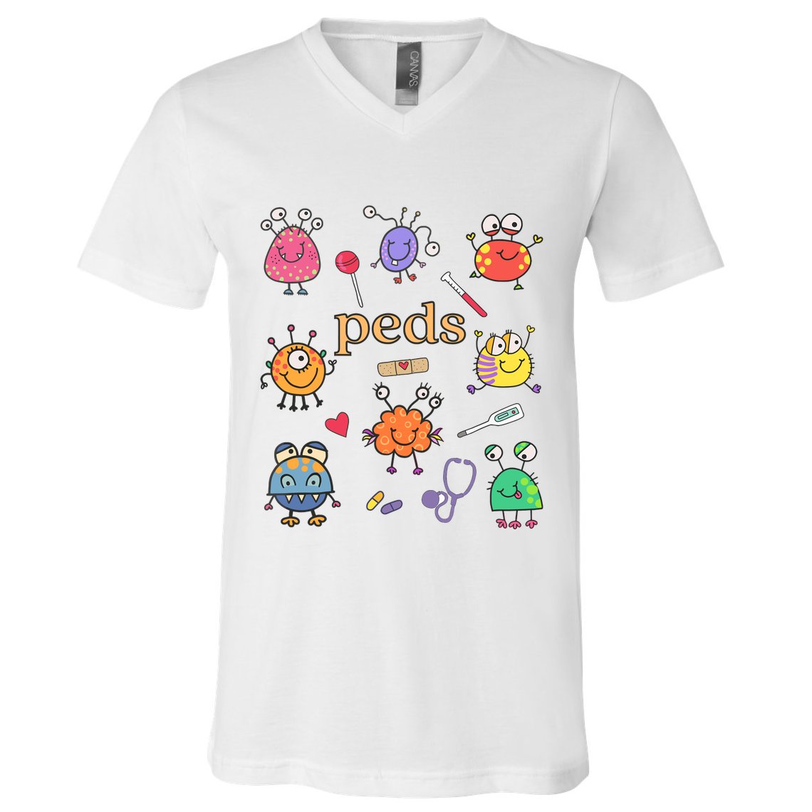 Pediatric Nurse Peds Nurse Peds Crew Rn Pediatric Emergency V-Neck T-Shirt
