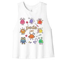 Pediatric Nurse Peds Nurse Peds Crew Rn Pediatric Emergency Women's Racerback Cropped Tank