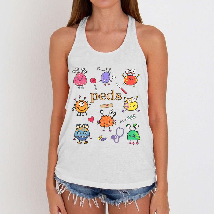 Pediatric Nurse Peds Nurse Peds Crew Rn Pediatric Emergency Women's Knotted Racerback Tank