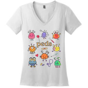 Pediatric Nurse Peds Nurse Peds Crew Rn Pediatric Emergency Women's V-Neck T-Shirt