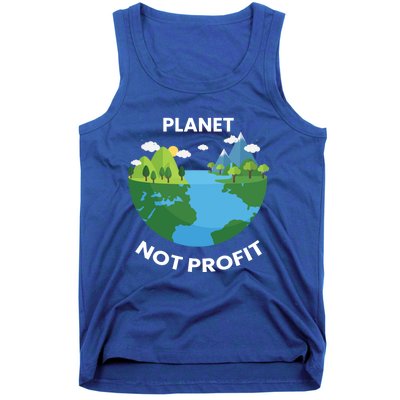 Planet Not Profits Funny Earth’s Day Save Our Planet Graphic Cute Gift Tank Top