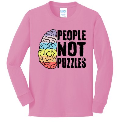 People Not Puzzles Autism Awareness Neurodiversity Inclusion Great Gift Kids Long Sleeve Shirt