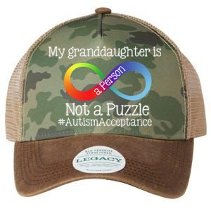 People Not Puzzles Autism Grandma Grandpa Granddaughter Legacy Tie Dye Trucker Hat