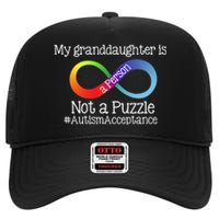 People Not Puzzles Autism Grandma Grandpa Granddaughter High Crown Mesh Back Trucker Hat