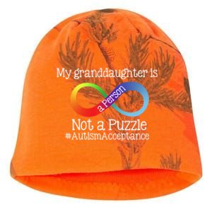 People Not Puzzles Autism Grandma Grandpa Granddaughter Kati - Camo Knit Beanie