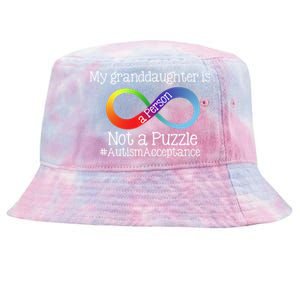 People Not Puzzles Autism Grandma Grandpa Granddaughter Tie-Dyed Bucket Hat