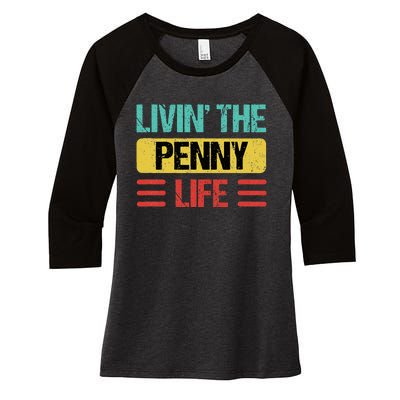 Penny Name Women's Tri-Blend 3/4-Sleeve Raglan Shirt