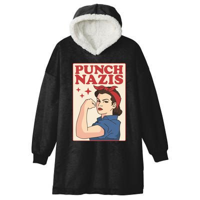 Punch Nazis Hooded Wearable Blanket