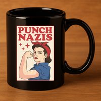 Punch Nazis 11oz C Handle Ceramic Mug
