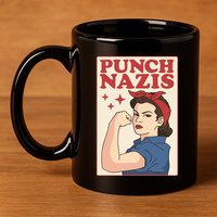 Punch Nazis 11oz C Handle Ceramic Mug