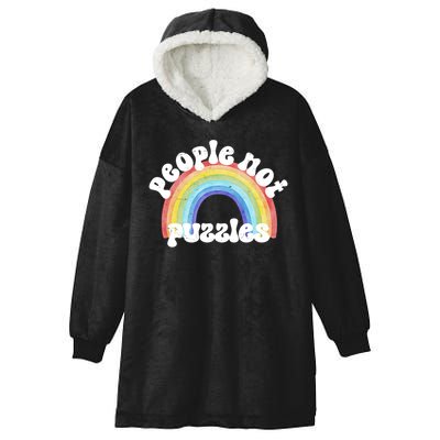 People Not Puzzles Autism Awareness Hooded Wearable Blanket