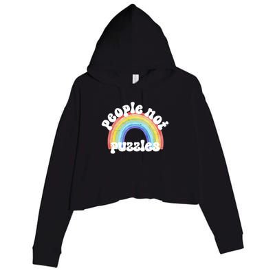 People Not Puzzles Autism Awareness Crop Fleece Hoodie