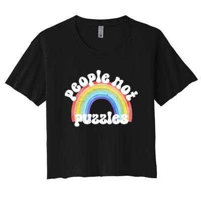 People Not Puzzles Autism Awareness Crop Top