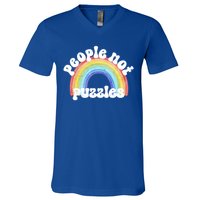 People Not Puzzles Autism Awareness V-Neck T-Shirt