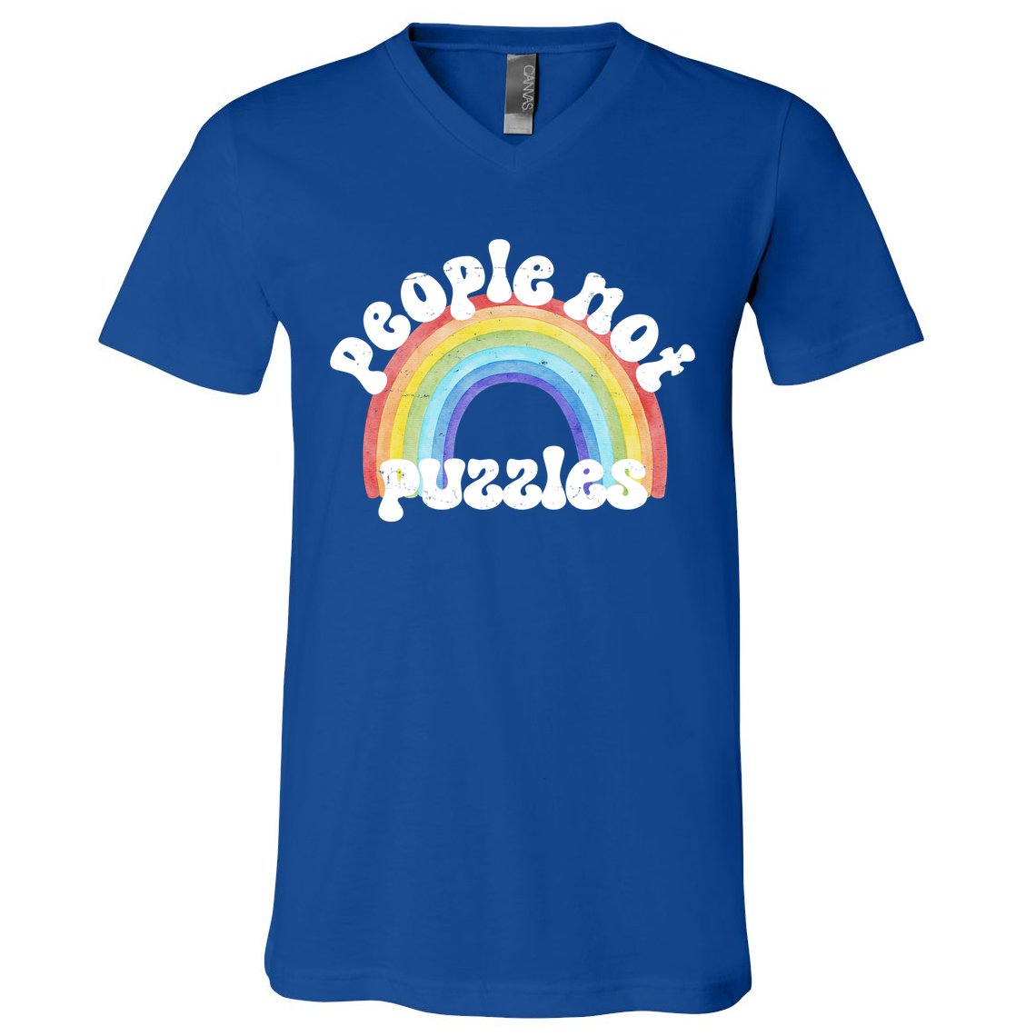 People Not Puzzles Autism Awareness V-Neck T-Shirt