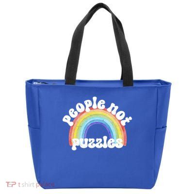 People Not Puzzles Autism Awareness Zip Tote Bag