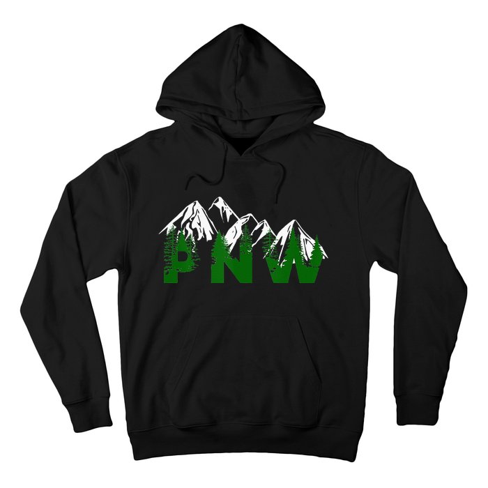 Pacific Northwest PNW Pine Trees Mountains Gift Hoodie