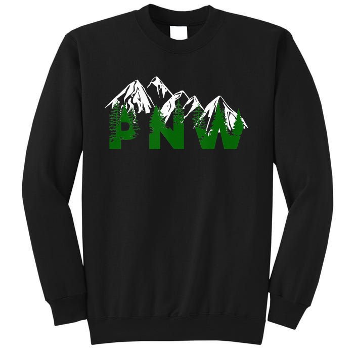 Pacific Northwest PNW Pine Trees Mountains Gift Tall Sweatshirt