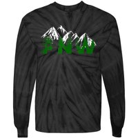 Pacific Northwest PNW Pine Trees Mountains Gift Tie-Dye Long Sleeve Shirt