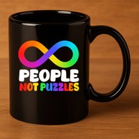 People Not Puzzles Autism Awareness 11oz C Handle Ceramic Mug